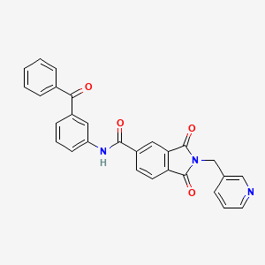 N-(3-benzoylphenyl)-1,3-dioxo-2-(3-pyridinylmethyl)-5-isoindolinecarboxamide