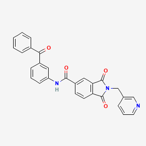 molecular formula C28H19N3O4 B3498086 N-(3-benzoylphenyl)-1,3-dioxo-2-(3-pyridinylmethyl)-5-isoindolinecarboxamide 