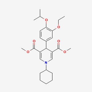 molecular formula C26H35NO6 B3498101 dimethyl 1-cyclohexyl-4-(3-ethoxy-4-isopropoxyphenyl)-1,4-dihydro-3,5-pyridinedicarboxylate 