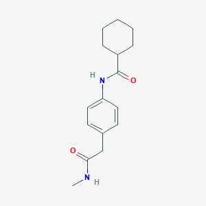 molecular formula C16H22N2O2 B349811 N-{4-[2-(methylamino)-2-oxoethyl]phenyl}cyclohexanecarboxamide CAS No. 1060251-32-2