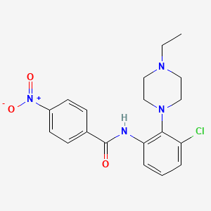 molecular formula C19H21ClN4O3 B3498127 N-[3-chloro-2-(4-ethyl-1-piperazinyl)phenyl]-4-nitrobenzamide 