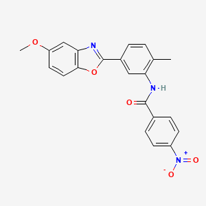 molecular formula C22H17N3O5 B3498131 N-[5-(5-methoxy-1,3-benzoxazol-2-yl)-2-methylphenyl]-4-nitrobenzamide 