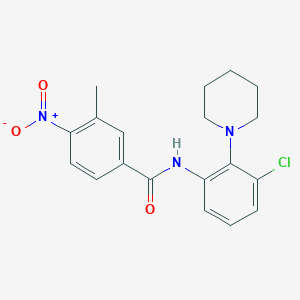 molecular formula C19H20ClN3O3 B3498136 N-[3-chloro-2-(1-piperidinyl)phenyl]-3-methyl-4-nitrobenzamide 