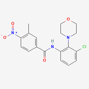 molecular formula C18H18ClN3O4 B3498141 N-[3-chloro-2-(4-morpholinyl)phenyl]-3-methyl-4-nitrobenzamide 