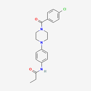 molecular formula C20H22ClN3O2 B3498151 N-{4-[4-(4-chlorobenzoyl)-1-piperazinyl]phenyl}propanamide 