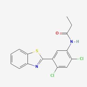 molecular formula C16H12Cl2N2OS B3498158 N-[5-(1,3-benzothiazol-2-yl)-2,4-dichlorophenyl]propanamide 