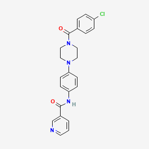 molecular formula C23H21ClN4O2 B3498161 N-{4-[4-(4-chlorobenzoyl)-1-piperazinyl]phenyl}nicotinamide 