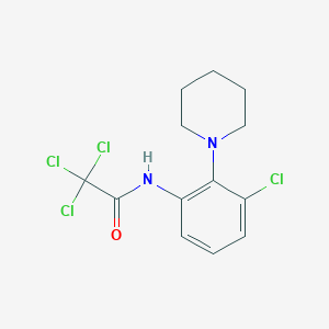 molecular formula C13H14Cl4N2O B3498168 2,2,2-trichloro-N-[3-chloro-2-(1-piperidinyl)phenyl]acetamide 