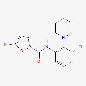 molecular formula C16H16BrClN2O2 B3498176 5-bromo-N-[3-chloro-2-(1-piperidinyl)phenyl]-2-furamide 