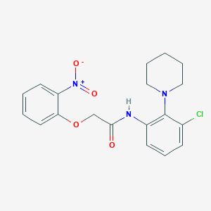 molecular formula C19H20ClN3O4 B3498200 N-[3-chloro-2-(1-piperidinyl)phenyl]-2-(2-nitrophenoxy)acetamide 