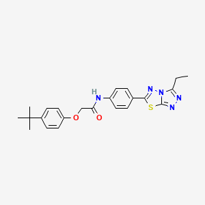 molecular formula C23H25N5O2S B3498203 2-(4-tert-butylphenoxy)-N-[4-(3-ethyl[1,2,4]triazolo[3,4-b][1,3,4]thiadiazol-6-yl)phenyl]acetamide 
