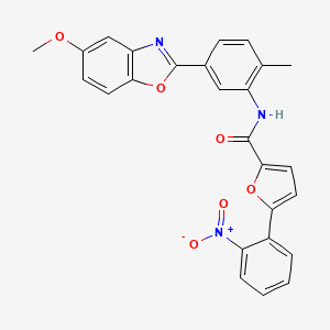 molecular formula C26H19N3O6 B3498224 N-[5-(5-methoxy-1,3-benzoxazol-2-yl)-2-methylphenyl]-5-(2-nitrophenyl)-2-furamide 