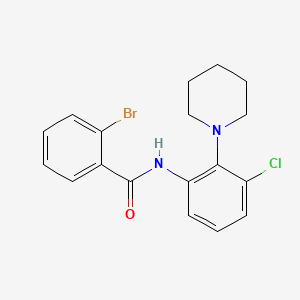 molecular formula C18H18BrClN2O B3498233 2-bromo-N-[3-chloro-2-(1-piperidinyl)phenyl]benzamide 