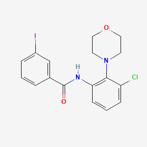 molecular formula C17H16ClIN2O2 B3498238 N-[3-chloro-2-(4-morpholinyl)phenyl]-3-iodobenzamide 
