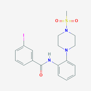 molecular formula C18H20IN3O3S B3498247 3-iodo-N-{2-[4-(methylsulfonyl)-1-piperazinyl]phenyl}benzamide 