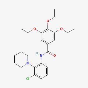 molecular formula C24H31ClN2O4 B3498252 N-[3-chloro-2-(1-piperidinyl)phenyl]-3,4,5-triethoxybenzamide 