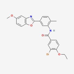 molecular formula C24H21BrN2O4 B3498260 3-bromo-4-ethoxy-N-[5-(5-methoxy-1,3-benzoxazol-2-yl)-2-methylphenyl]benzamide 