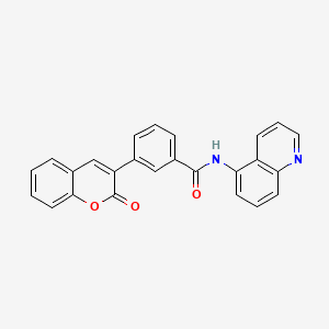 molecular formula C25H16N2O3 B3498303 3-(2-oxo-2H-chromen-3-yl)-N-5-quinolinylbenzamide 