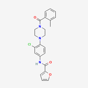 molecular formula C23H22ClN3O3 B3498310 N-{3-chloro-4-[4-(2-methylbenzoyl)-1-piperazinyl]phenyl}-2-furamide 