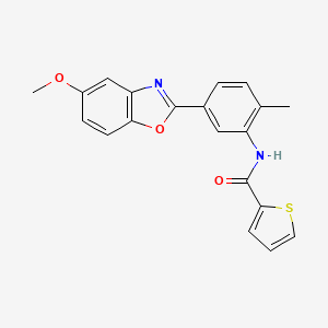 molecular formula C20H16N2O3S B3498324 N-[5-(5-methoxy-1,3-benzoxazol-2-yl)-2-methylphenyl]-2-thiophenecarboxamide 
