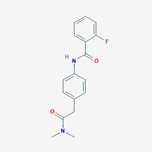 molecular formula C17H17FN2O2 B349833 N-{4-[2-(dimethylamino)-2-oxoethyl]phenyl}-2-fluorobenzamide CAS No. 1060227-73-7