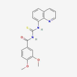 molecular formula C19H17N3O3S B3498343 3,4-dimethoxy-N-[(8-quinolinylamino)carbonothioyl]benzamide 