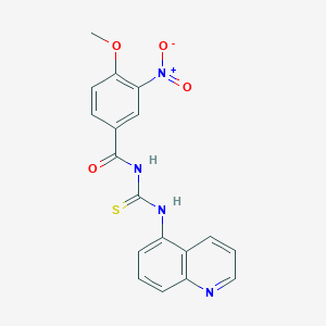 molecular formula C18H14N4O4S B3498351 4-methoxy-3-nitro-N-[(5-quinolinylamino)carbonothioyl]benzamide 