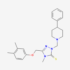 5-[(3,4-dimethylphenoxy)methyl]-4-methyl-2-[(4-phenyl-1-piperidinyl)methyl]-2,4-dihydro-3H-1,2,4-triazole-3-thione