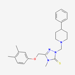 molecular formula C24H30N4OS B3498358 5-[(3,4-dimethylphenoxy)methyl]-4-methyl-2-[(4-phenyl-1-piperidinyl)methyl]-2,4-dihydro-3H-1,2,4-triazole-3-thione 