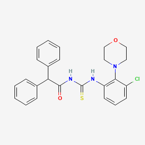 molecular formula C25H24ClN3O2S B3498375 N-({[3-chloro-2-(4-morpholinyl)phenyl]amino}carbonothioyl)-2,2-diphenylacetamide 