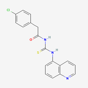 molecular formula C18H14ClN3OS B3498381 2-(4-chlorophenyl)-N-[(5-quinolinylamino)carbonothioyl]acetamide 