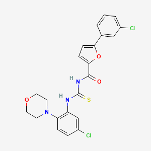 molecular formula C22H19Cl2N3O3S B3498384 N-({[5-chloro-2-(4-morpholinyl)phenyl]amino}carbonothioyl)-5-(3-chlorophenyl)-2-furamide 