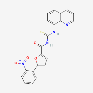 molecular formula C21H14N4O4S B3498398 5-(2-nitrophenyl)-N-[(8-quinolinylamino)carbonothioyl]-2-furamide 