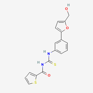 molecular formula C17H14N2O3S2 B3498406 N-[({3-[5-(hydroxymethyl)-2-furyl]phenyl}amino)carbonothioyl]-2-thiophenecarboxamide 
