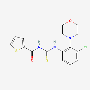 molecular formula C16H16ClN3O2S2 B3498413 N-({[3-chloro-2-(4-morpholinyl)phenyl]amino}carbonothioyl)-2-thiophenecarboxamide 