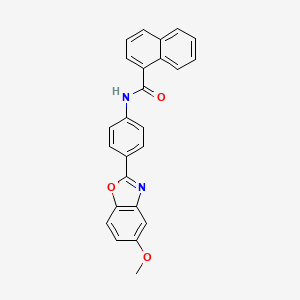 molecular formula C25H18N2O3 B3498421 N-[4-(5-methoxy-1,3-benzoxazol-2-yl)phenyl]-1-naphthamide 