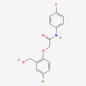molecular formula C15H13BrFNO3 B3498444 2-[4-bromo-2-(hydroxymethyl)phenoxy]-N-(4-fluorophenyl)acetamide 