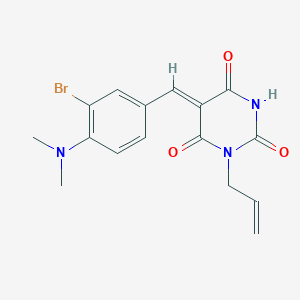 molecular formula C16H16BrN3O3 B3498447 1-allyl-5-[3-bromo-4-(dimethylamino)benzylidene]-2,4,6(1H,3H,5H)-pyrimidinetrione 