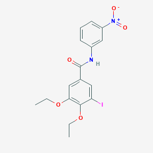 molecular formula C17H17IN2O5 B3498458 3,4-diethoxy-5-iodo-N-(3-nitrophenyl)benzamide 