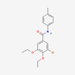 molecular formula C18H20BrNO3 B3498466 3-bromo-4,5-diethoxy-N-(4-methylphenyl)benzamide 