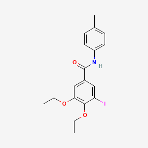 molecular formula C18H20INO3 B3498470 3,4-diethoxy-5-iodo-N-(4-methylphenyl)benzamide 