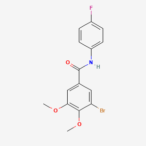 molecular formula C15H13BrFNO3 B3498476 3-bromo-N-(4-fluorophenyl)-4,5-dimethoxybenzamide 