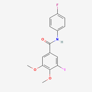 molecular formula C15H13FINO3 B3498482 N-(4-fluorophenyl)-3-iodo-4,5-dimethoxybenzamide 