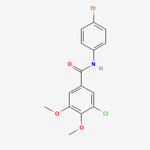 molecular formula C15H13BrClNO3 B3498488 N-(4-bromophenyl)-3-chloro-4,5-dimethoxybenzamide 
