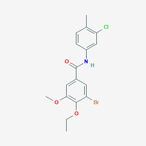 molecular formula C17H17BrClNO3 B3498493 3-bromo-N-(3-chloro-4-methylphenyl)-4-ethoxy-5-methoxybenzamide 