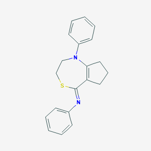 B034985 N,1-diphenyl-3,6,7,8-tetrahydro-2H-cyclopenta[e][1,4]thiazepin-5-imine CAS No. 104672-80-2