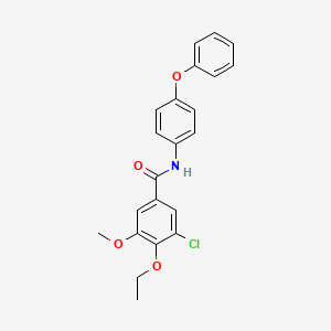 molecular formula C22H20ClNO4 B3498501 3-chloro-4-ethoxy-5-methoxy-N-(4-phenoxyphenyl)benzamide 