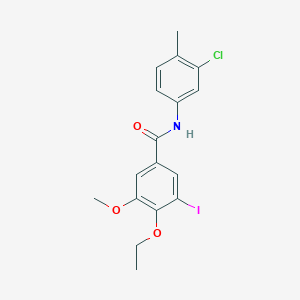molecular formula C17H17ClINO3 B3498508 N-(3-chloro-4-methylphenyl)-4-ethoxy-3-iodo-5-methoxybenzamide 