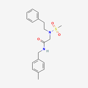molecular formula C19H24N2O3S B3498513 N~1~-(4-methylbenzyl)-N~2~-(methylsulfonyl)-N~2~-(2-phenylethyl)glycinamide 
