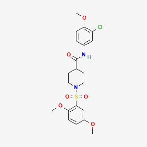 molecular formula C21H25ClN2O6S B3498515 N-(3-chloro-4-methoxyphenyl)-1-[(2,5-dimethoxyphenyl)sulfonyl]-4-piperidinecarboxamide 